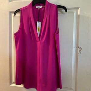 Calvin Klein Sleeveless V-Neck Camisole in Fuchsia Pink